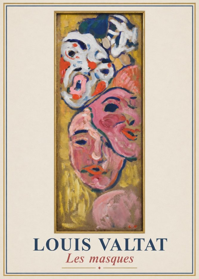 Louis Valtat Les Masques No1 - Póster