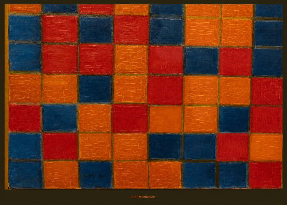 Piet Mondrian Checkerboard Composition with Dark Colors No6 - Póster