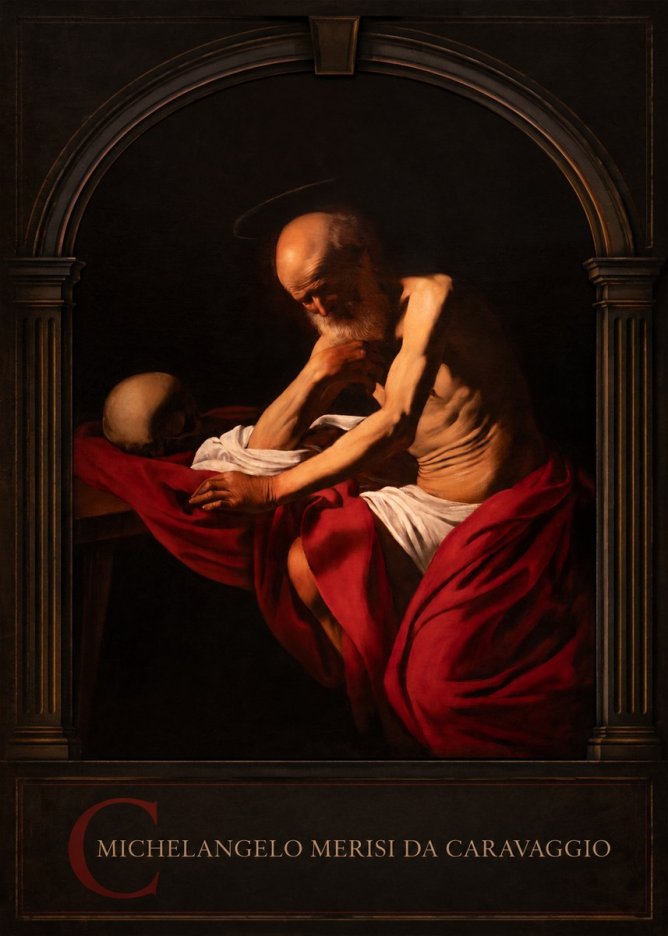 Michelangelo Merisi da Caravaggio Saint Jerome in Meditation II No3 - Póster
