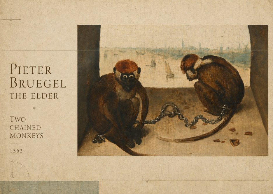 Pieter Bruegel Two Chained Monkeys II No5 - Póster