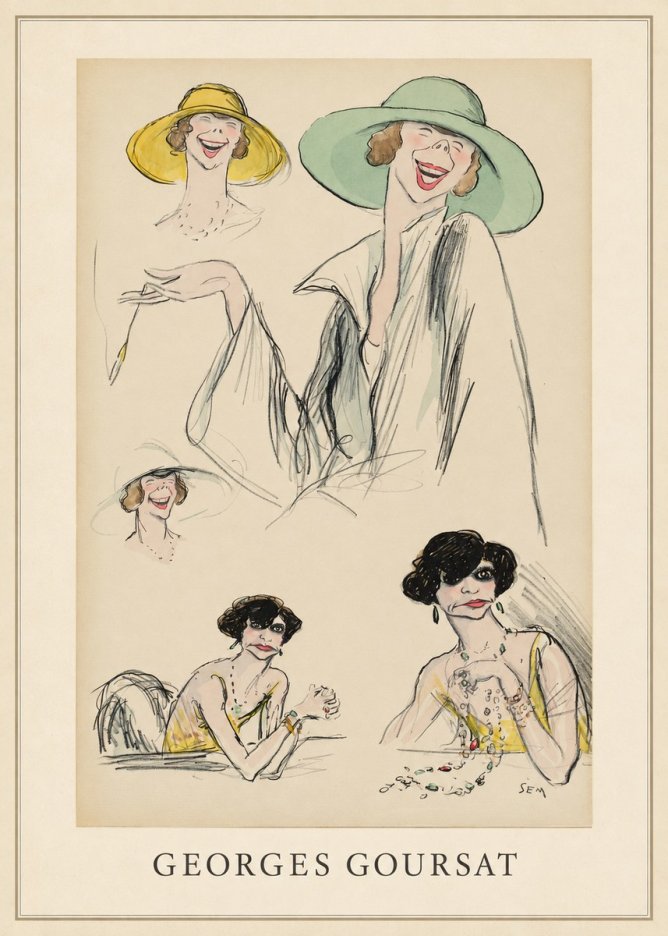 Georges Goursat Elegant Parisian Caricatures No3 - Póster