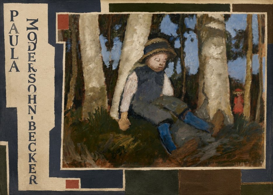 Paula Modersohn-Becker Sleeping Child in a Birch Grove No2 - Póster