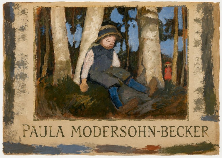 Paula Modersohn-Becker Sleeping Child in a Birch Grove No3 - Póster
