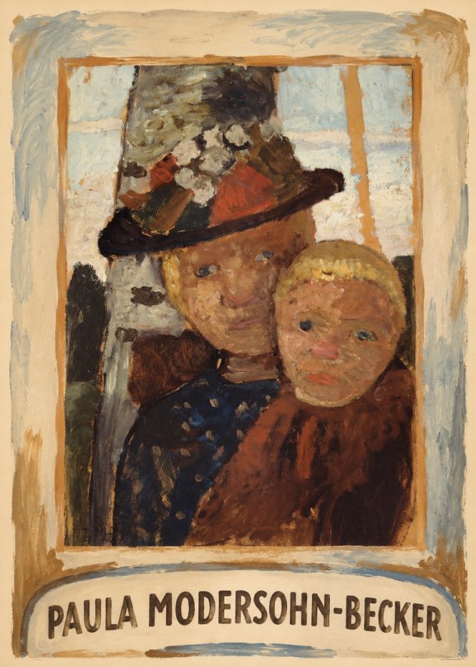 Paula Modersohn-Becker Mother and Child with Hat No3 - Póster