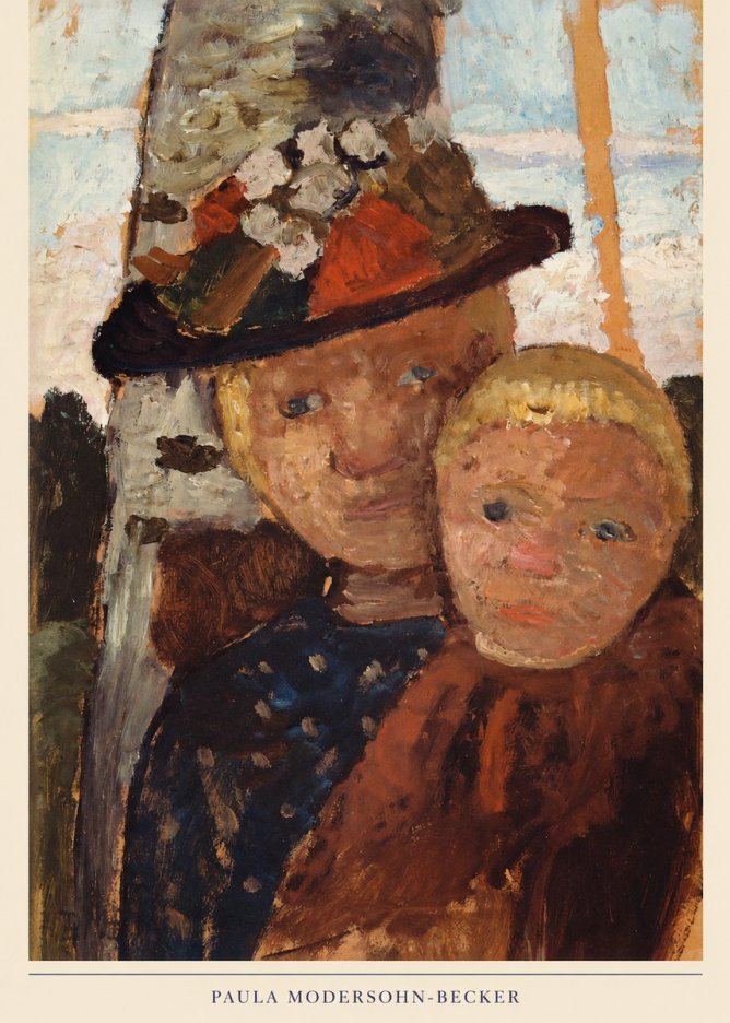 Paula Modersohn-Becker Mother and Child with Hat No6 - Póster