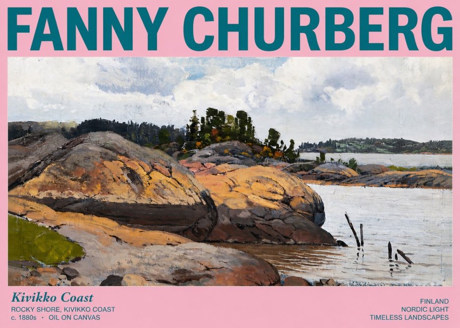 Fanny Churberg Rocky Shore · Kivikko Coast No3 - Póster