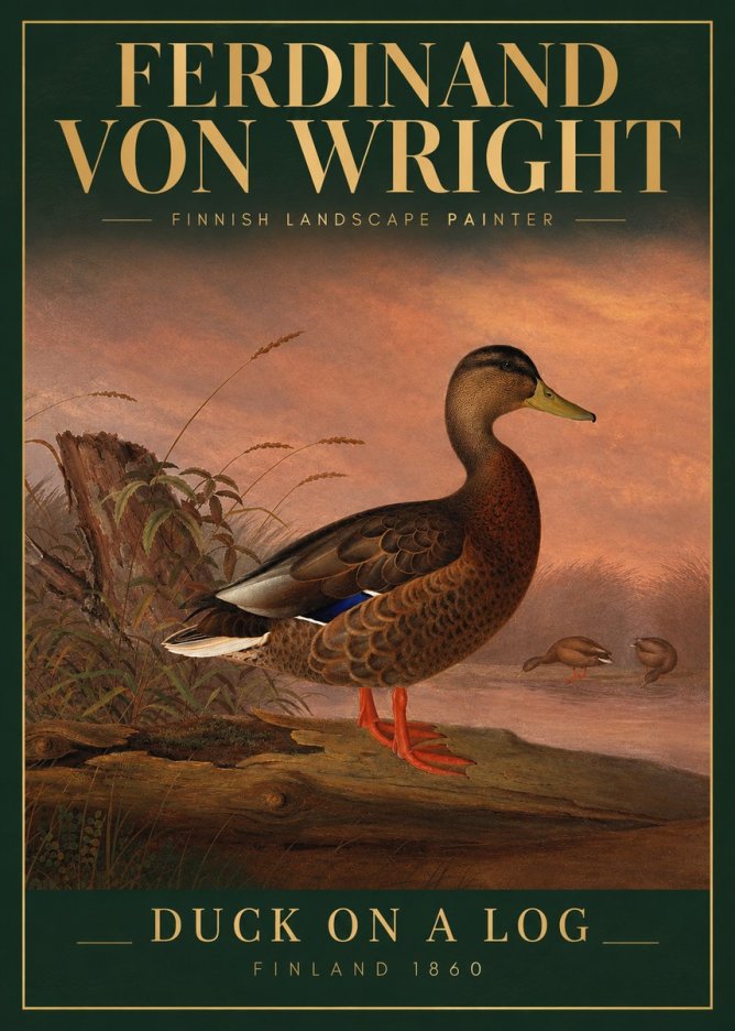 Ferdinand von Wright Wild Duck No4 - Póster