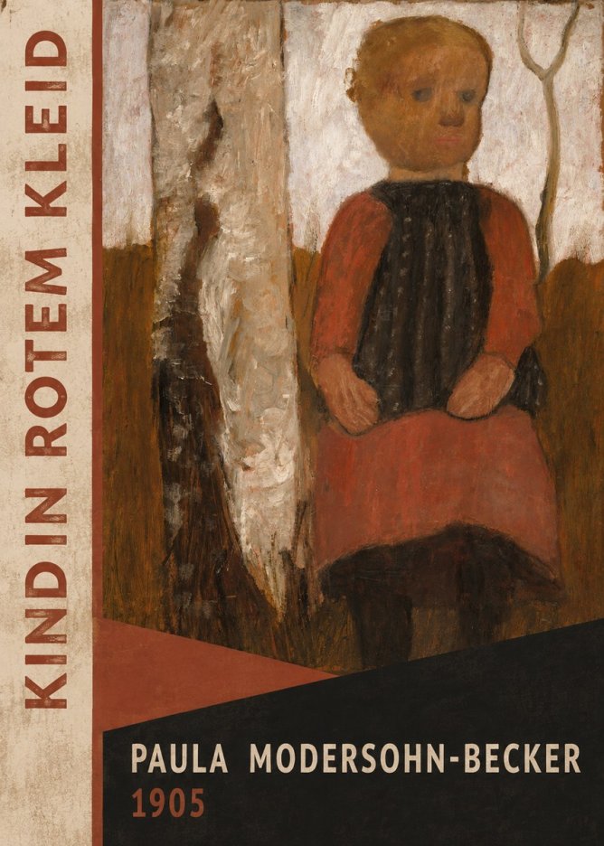 Paula Modersohn-Becker Kind in Rotem Kleid No3 - Póster