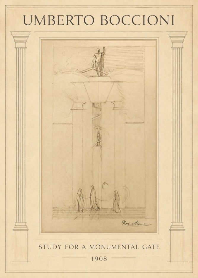 Umberto Boccioni Study for a Monumental Gate No5 - Póster