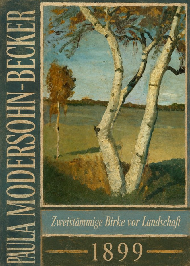 Paula Modersohn-Becker Zweistämmige Birke Vor Landschaft No5 - Póster