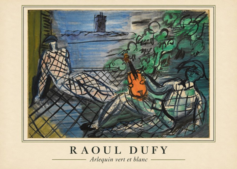 Raoul Dufy Arlequin Vert Et Blanc No4 - Póster