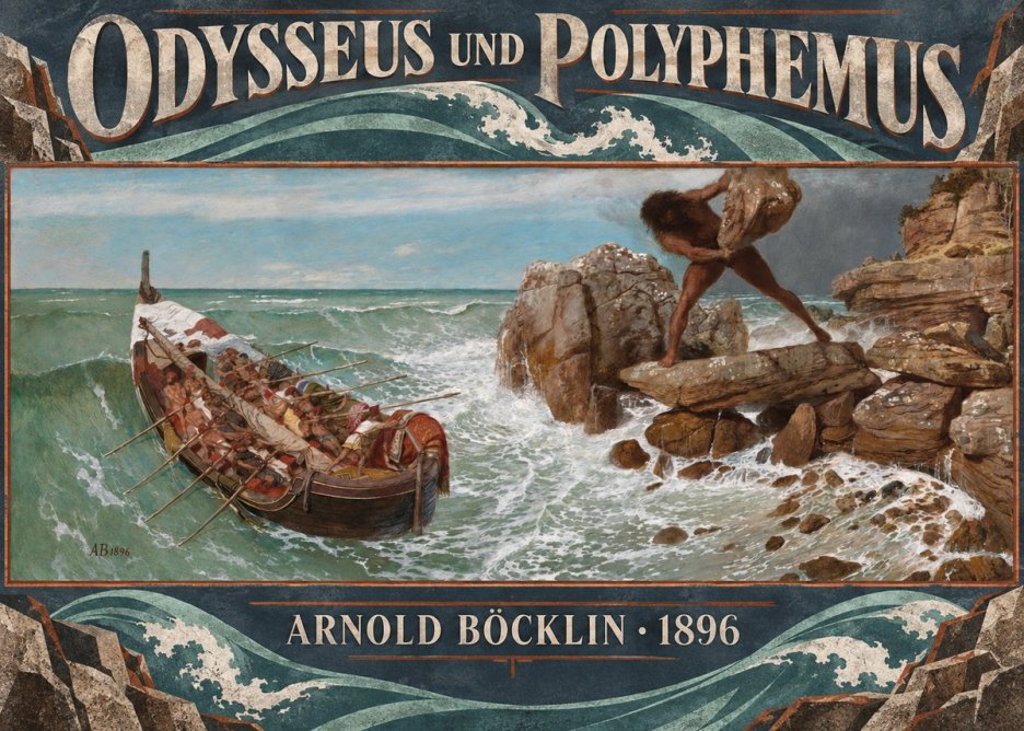Arnold Böcklin Odysseus Und Polyphemus No5 - Póster