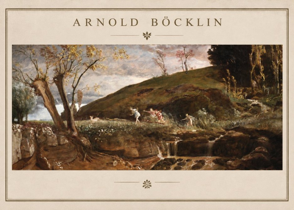 Arnold Böcklin Nymphs and Satyr No2 - Póster