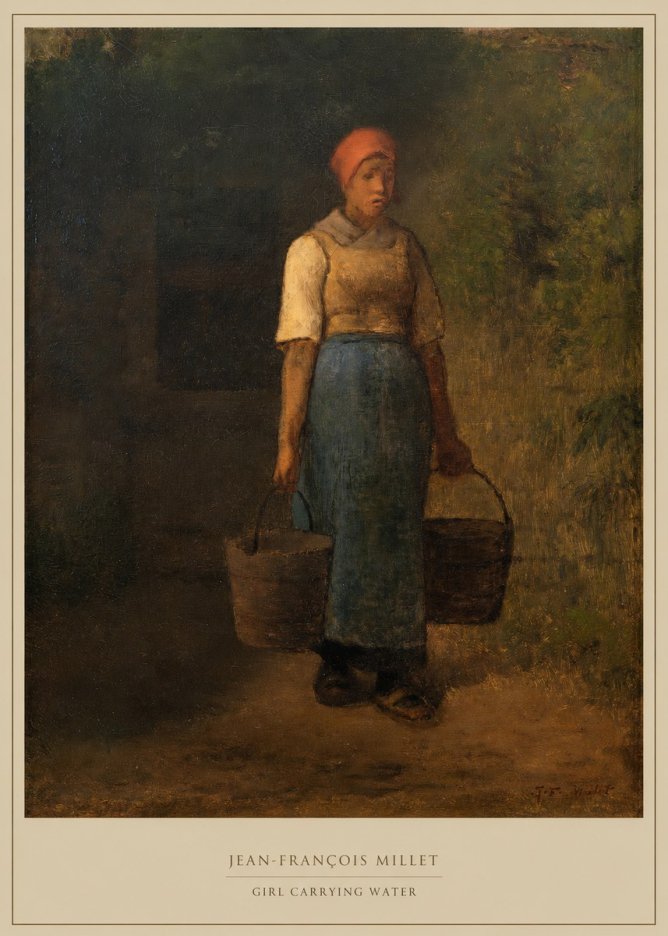 Jean-François Millet Girl Carrying Water No5 - Póster