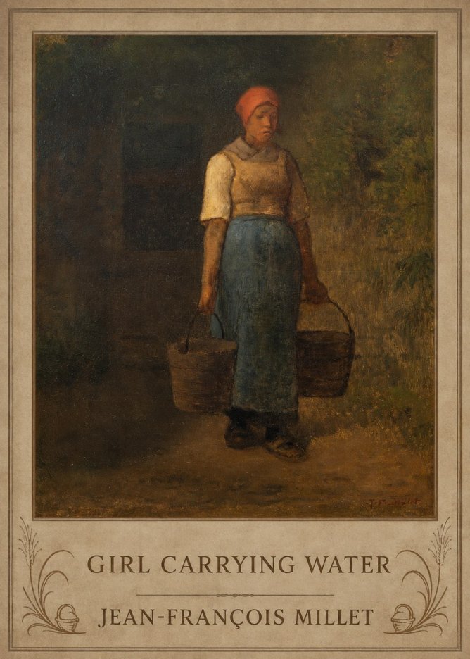 Jean-François Millet Girl Carrying Water No6 - Póster