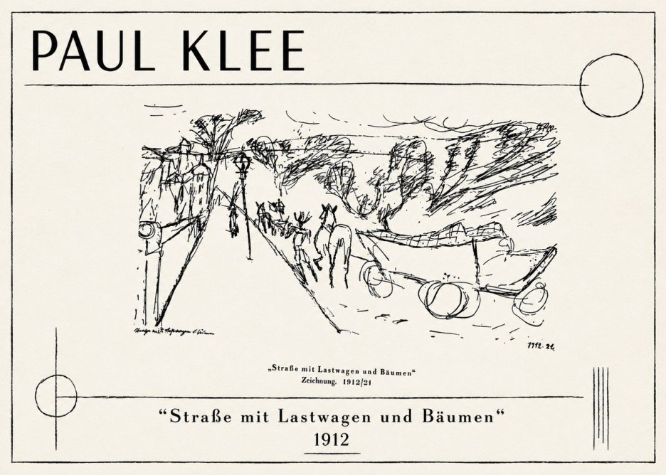 Paul Klee Straße Mit Lastwagen Und Bäumen No1 - Póster