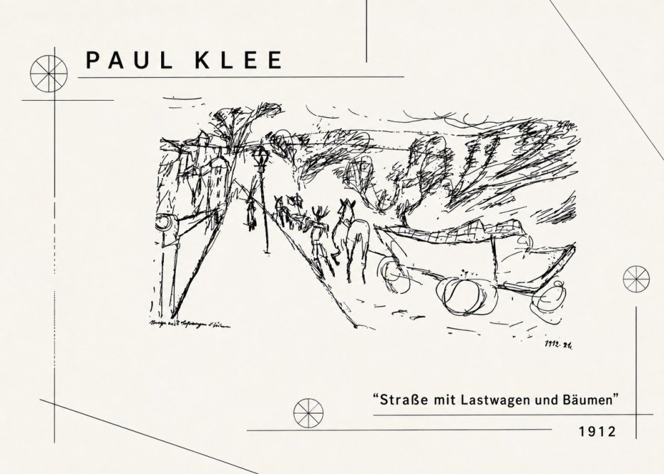 Paul Klee Straße Mit Lastwagen Und Bäumen No2 - Póster