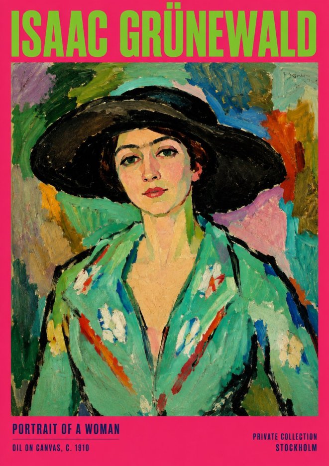 Isaac Grünewald Portrait of a Woman No2 - Póster