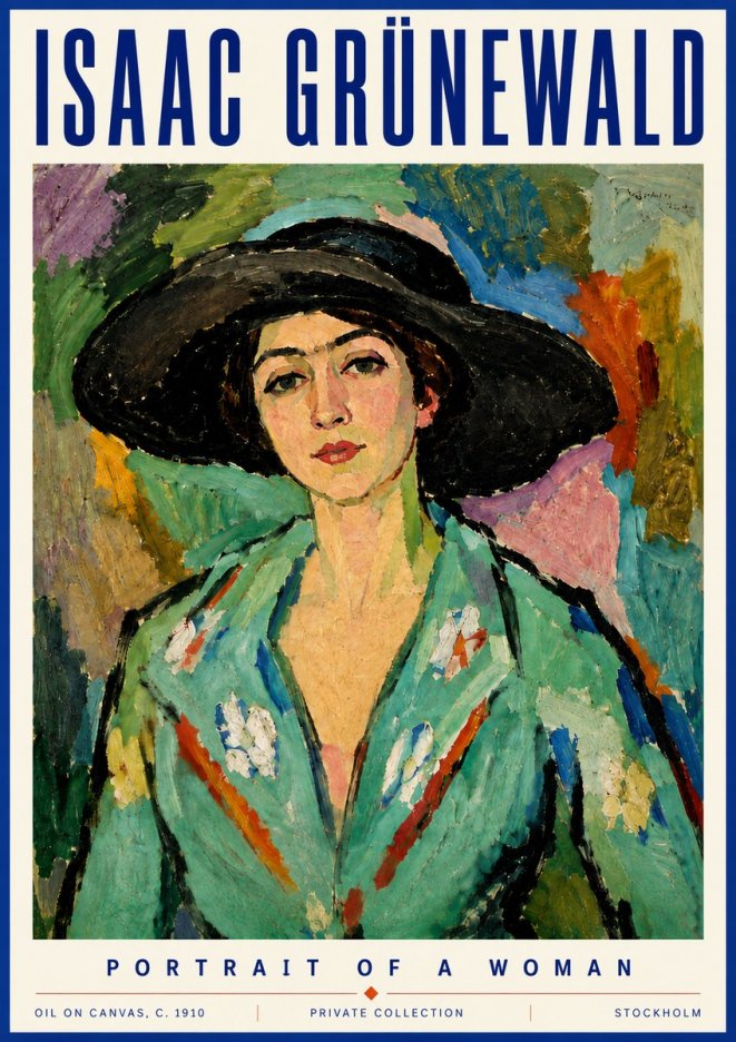 Isaac Grünewald Portrait of a Woman No5 - Póster