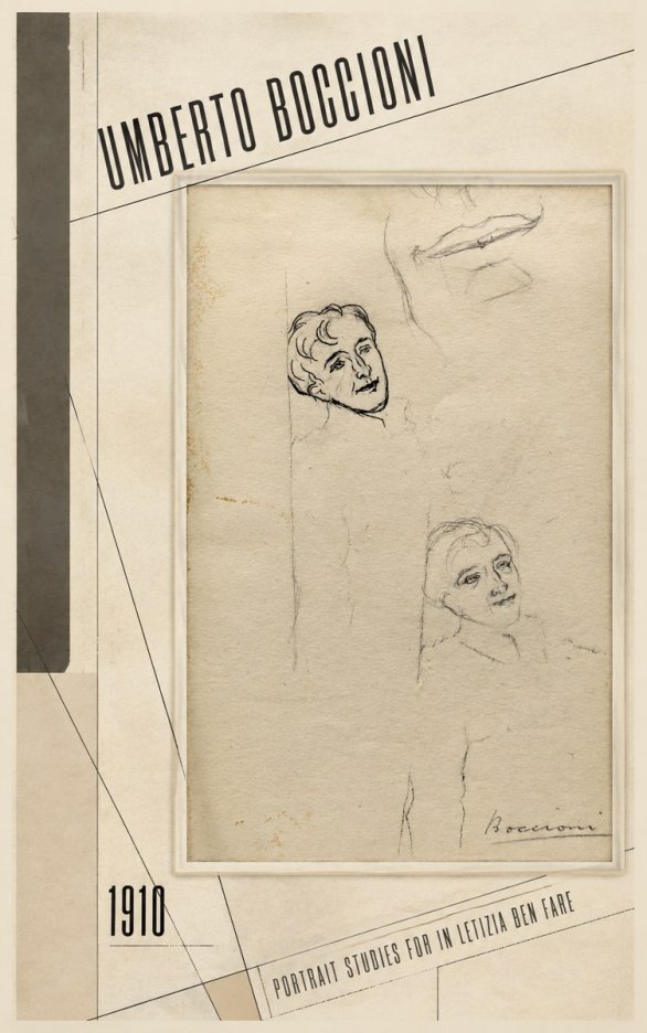 Umberto Boccioni Portrait Studies for in Letizia Ben Fare No2 - Póster