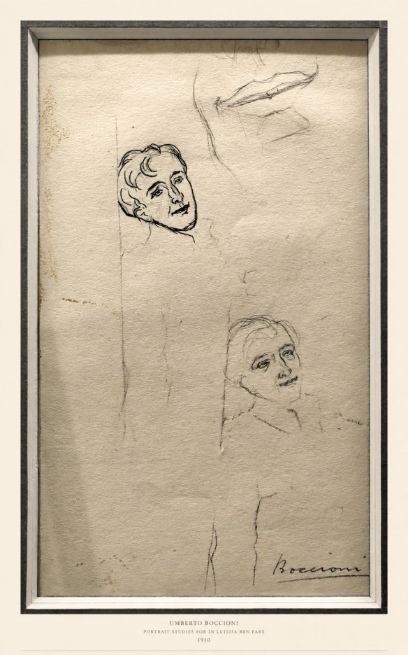Umberto Boccioni Portrait Studies for in Letizia Ben Fare No6 - Póster