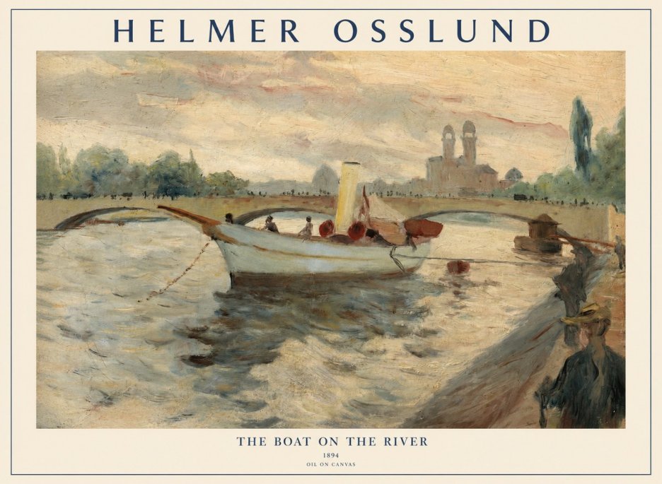 Helmer Osslund The Boat on the River No1 - Póster