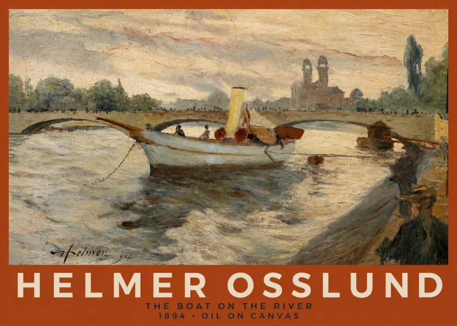 Helmer Osslund The Boat on the River No2 - Póster