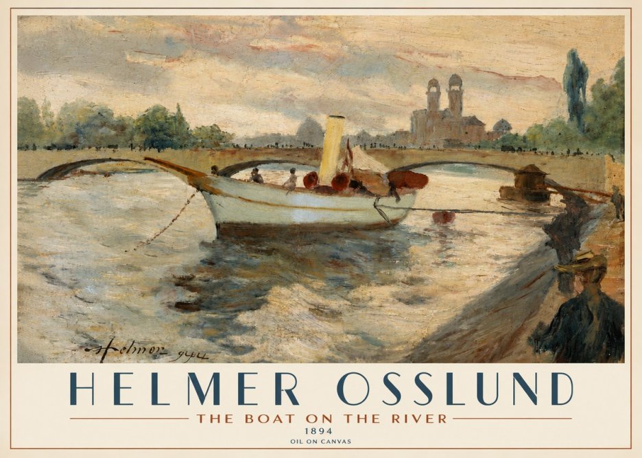 Helmer Osslund The Boat on the River No4 - Póster