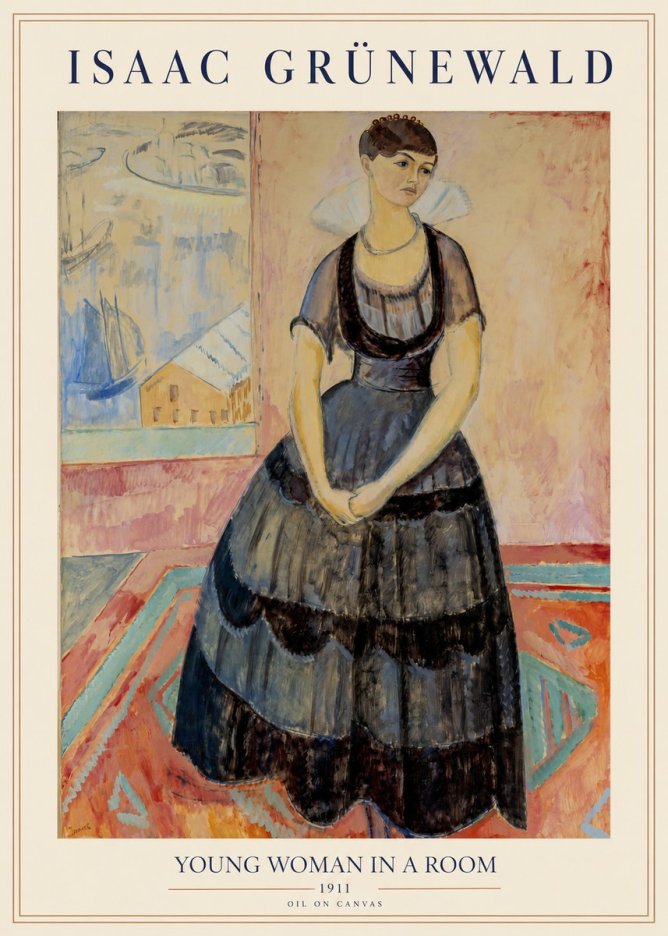 Isaac Grünewald Young Woman in a Room No1 - Póster