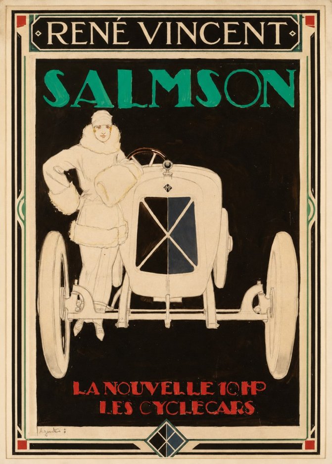 René Vincent Salmson La Nouvelle 10Hp Les Cyclecars No2 - Póster