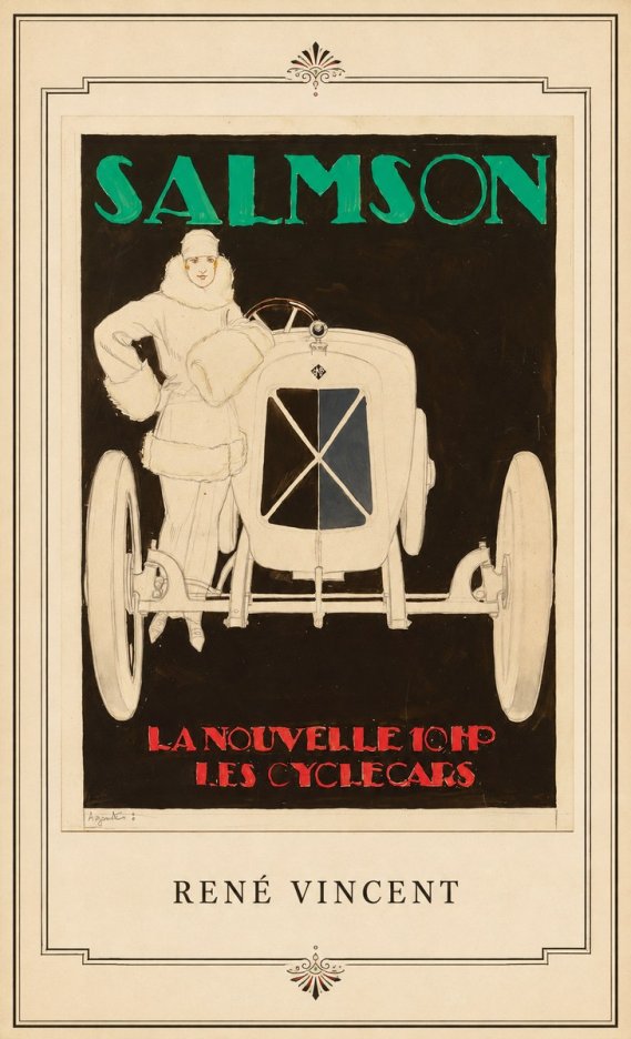 René Vincent Salmson La Nouvelle 10Hp Les Cyclecars No4 - Póster