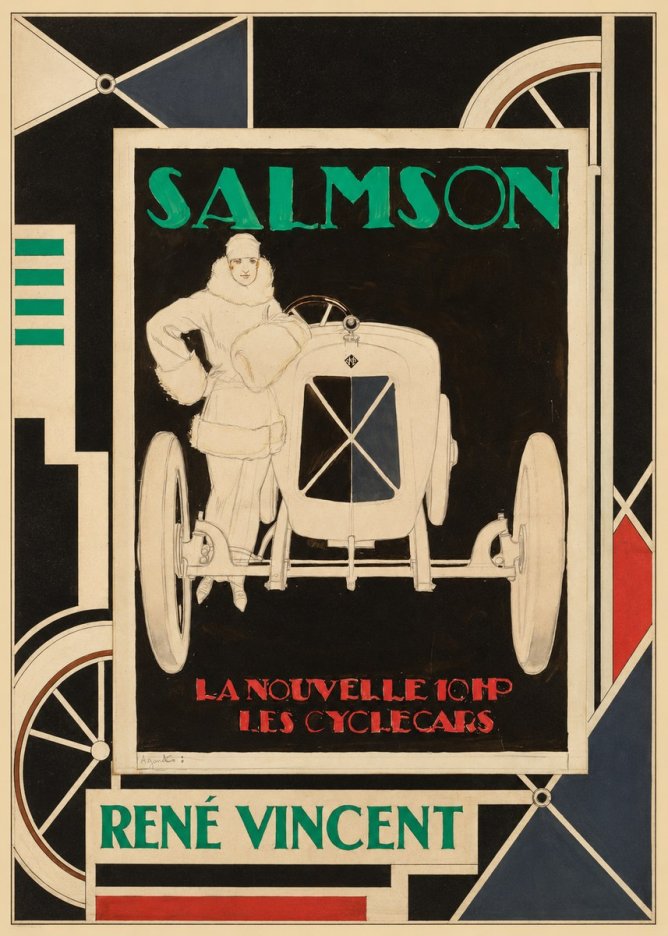 René Vincent Salmson La Nouvelle 10Hp Les Cyclecars No6 - Póster