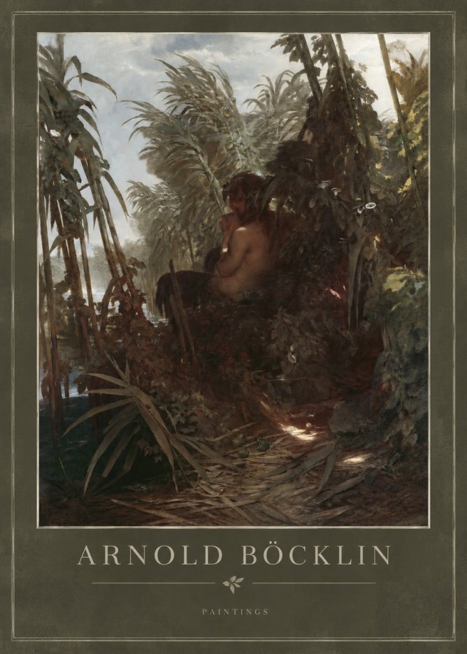 Arnold Böcklin Faun Playing the Panpipes No3 - Póster