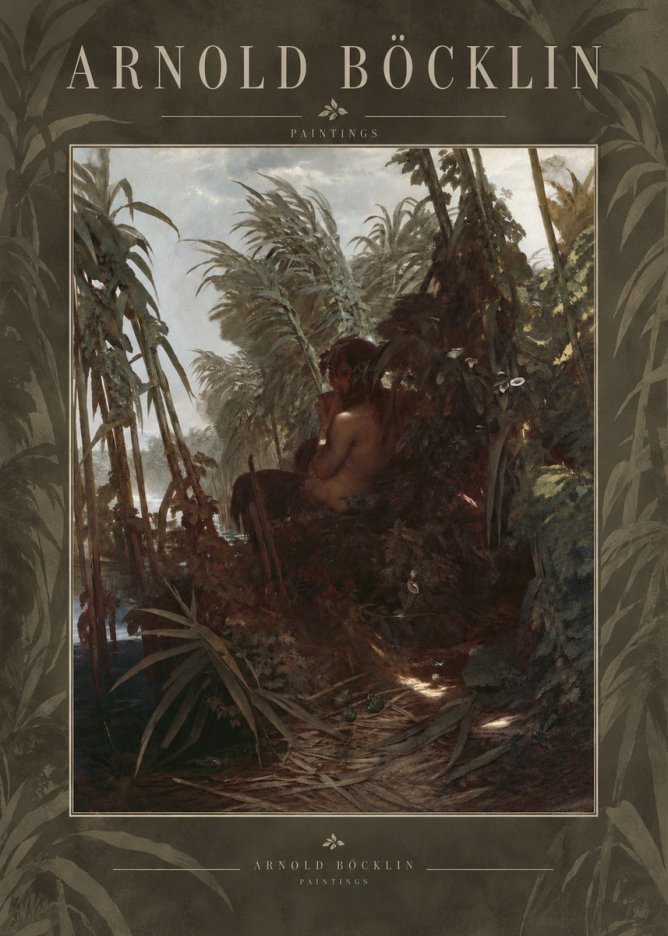 Arnold Böcklin Faun Playing the Panpipes No6 - Póster