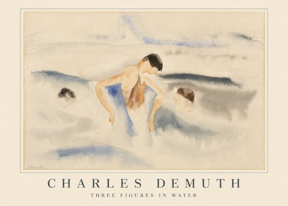 Charles Demuth Three Figures in Water No5 - Póster