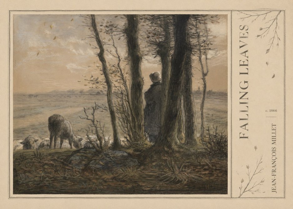 Jean-François Millet Falling Leaves No2 - Póster