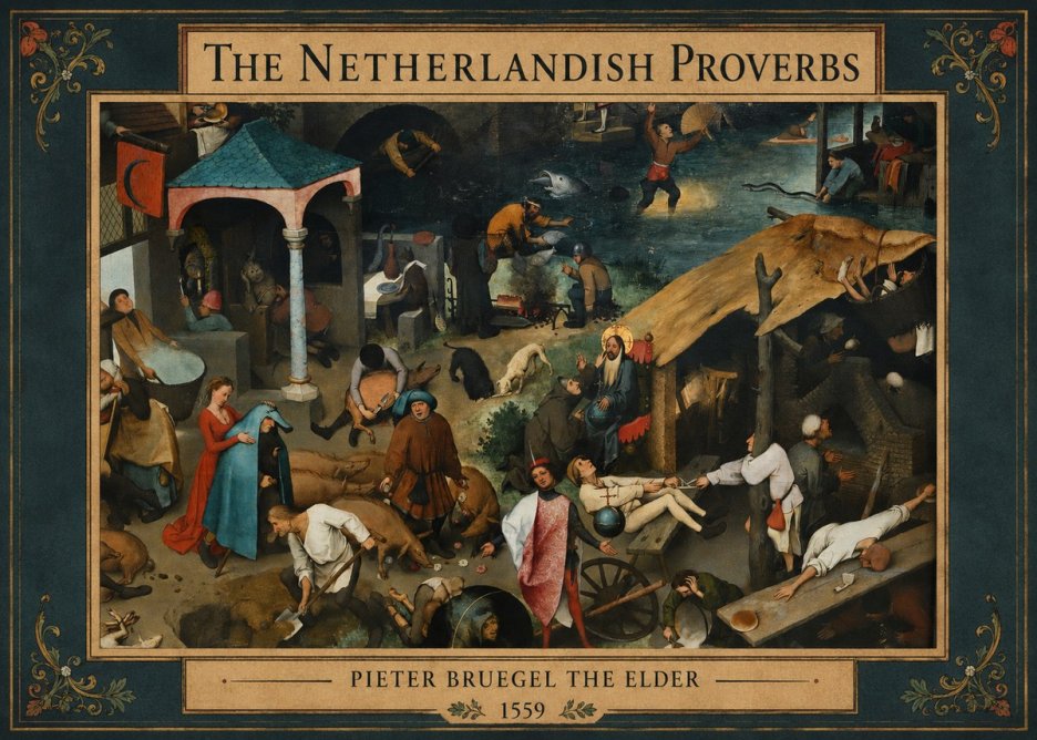 Pieter Bruegel The Netherlandish Proverbs III No3 - Póster