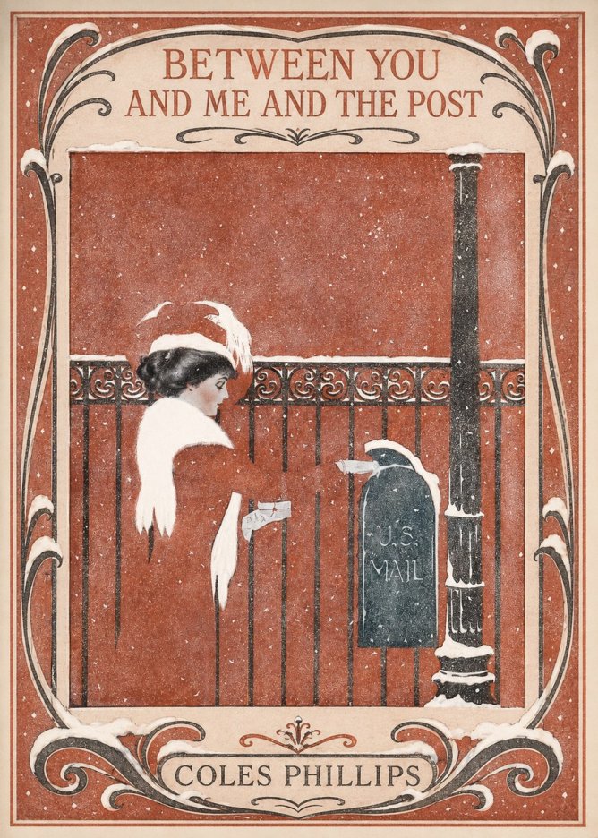 Coles Phillips Between You and Me and the Post No5 - Póster