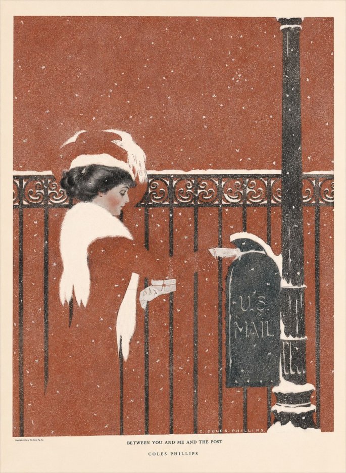 Coles Phillips Between You and Me and the Post No6 - Póster