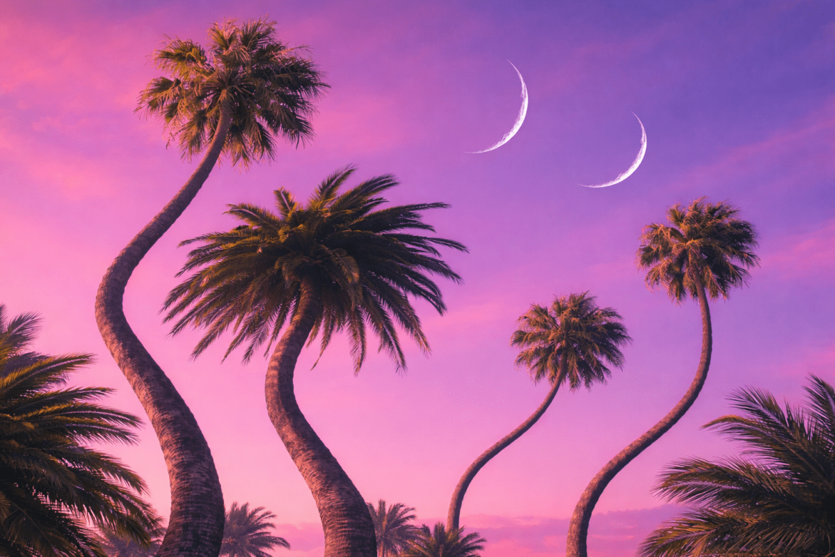 Curved Palms Mural