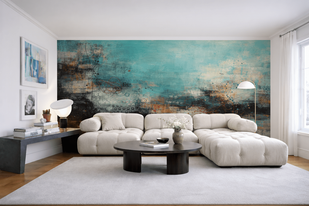 Swirling Aqua Canvas