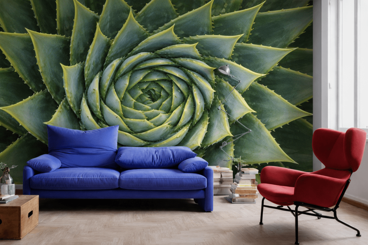 Spiral Cactus Mural