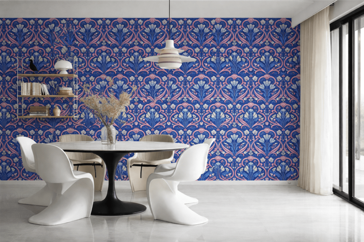 Coral Blossom Tapestry