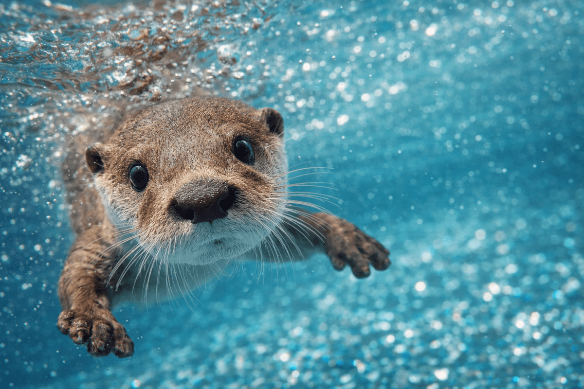 Otter Underwater Gaze