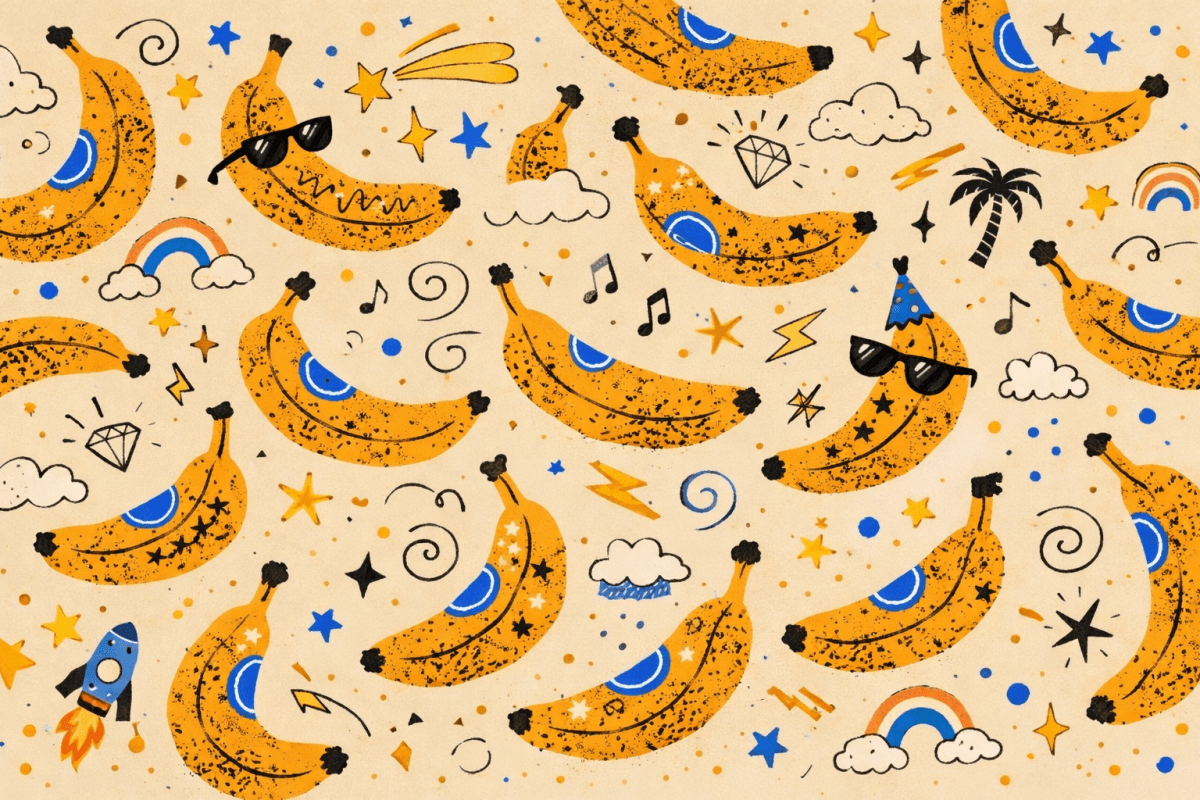 Whimsical Banana Mural