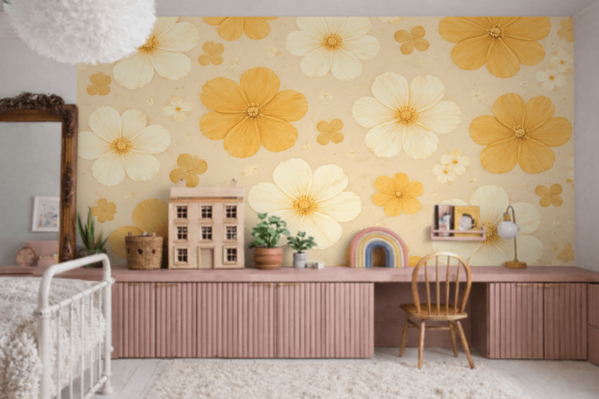 Golden Floral Tapestry