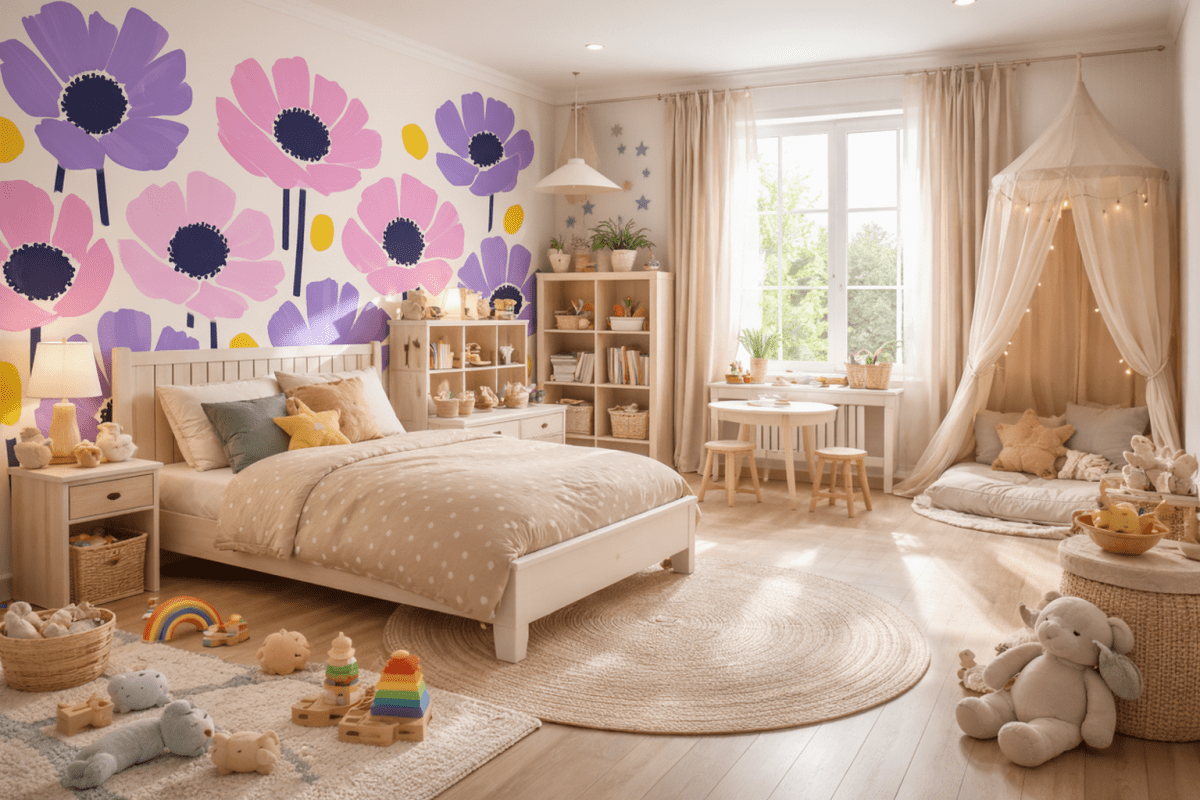 Vibrant Blossom Mural