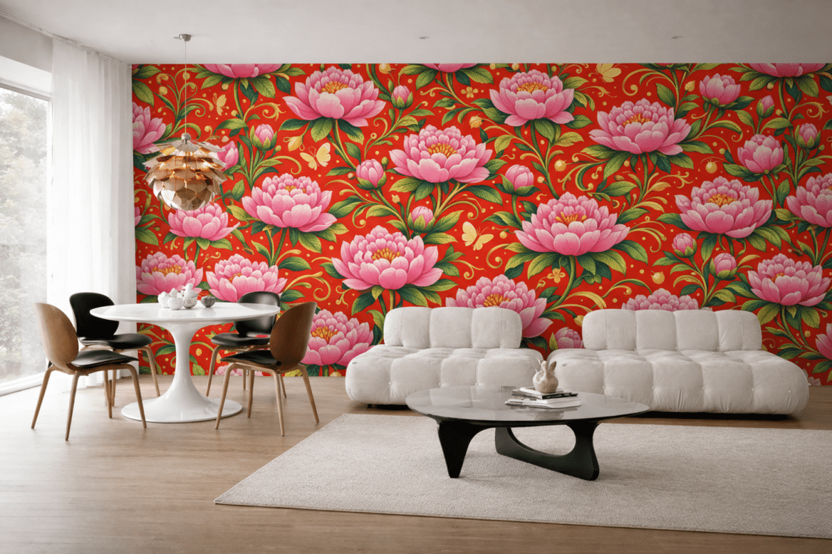 Vibrant Lotus Tapestry