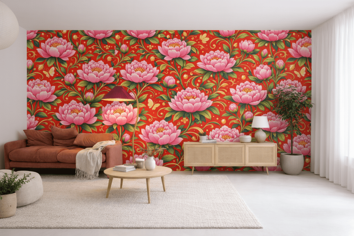 Vibrant Lotus Tapestry