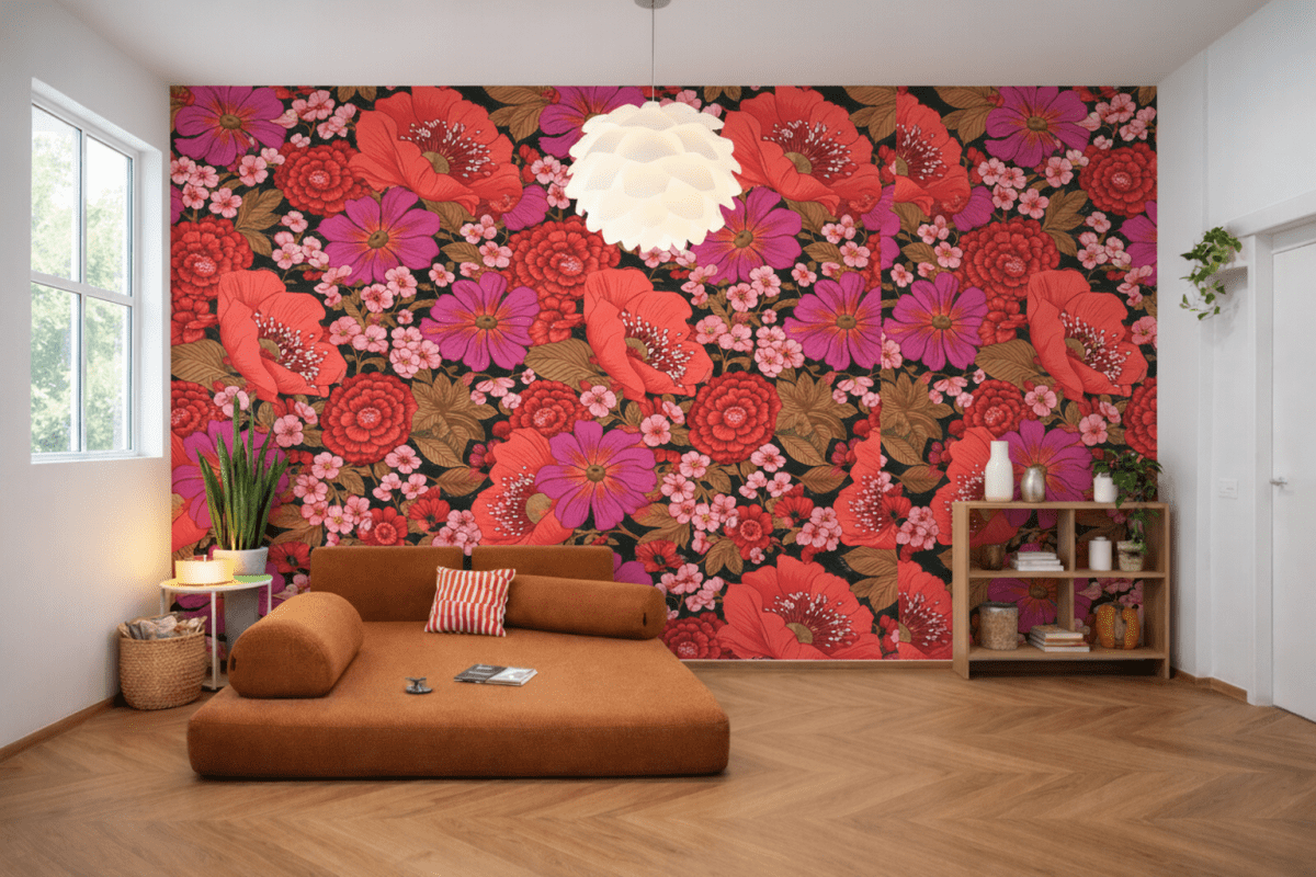 Crimson Petal Tapestry